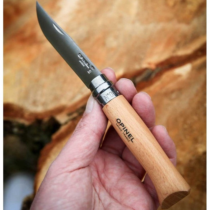 Opinel N°08 Stainless Steel Folding Knife - Pisau Lipat Outdoor