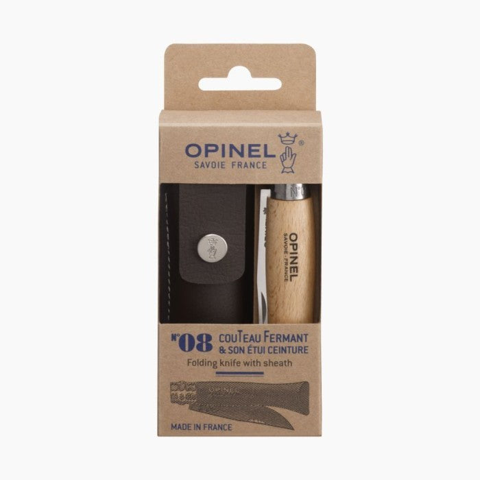 Opinel No. 08 Stainless Steel + Sheath - Pisau Lipat Outdoor