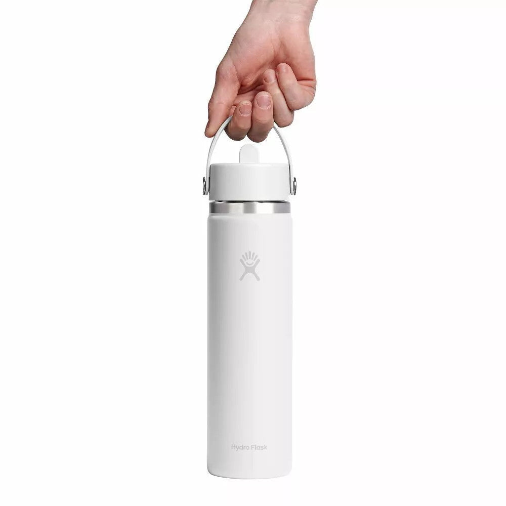 Botol Minum/Tumbler - Hydro Flask Wide Mouth Flex Straw Cap 24oz/710ml (White 2.0)