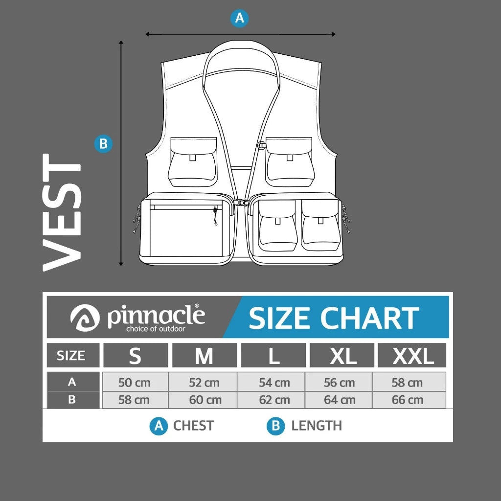 Pinnacle Day Vest Dark Grey – Rompi Kasual & Outdoor Yang Ringan & Multi Saku
