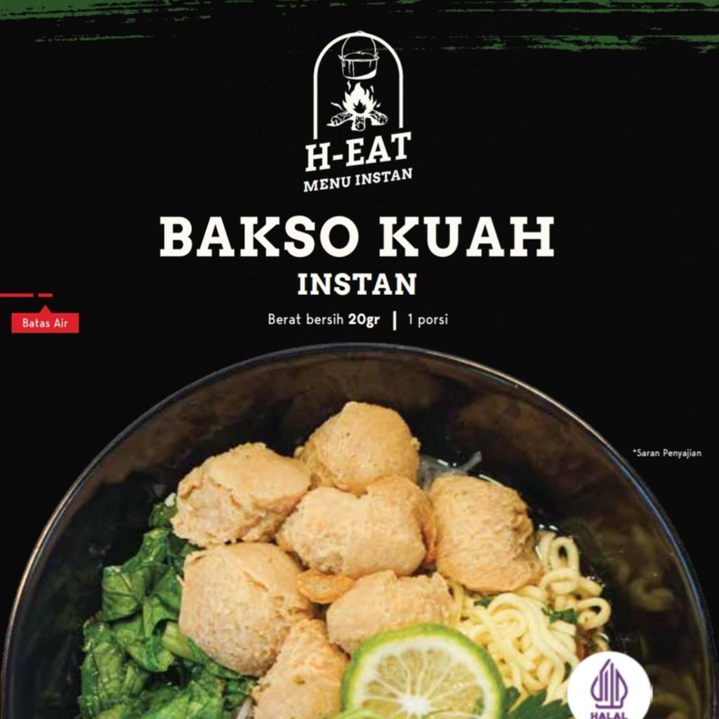 H-EAT Bakso Kuah Instant - Makanan Instan/Cepat Saji Traveling