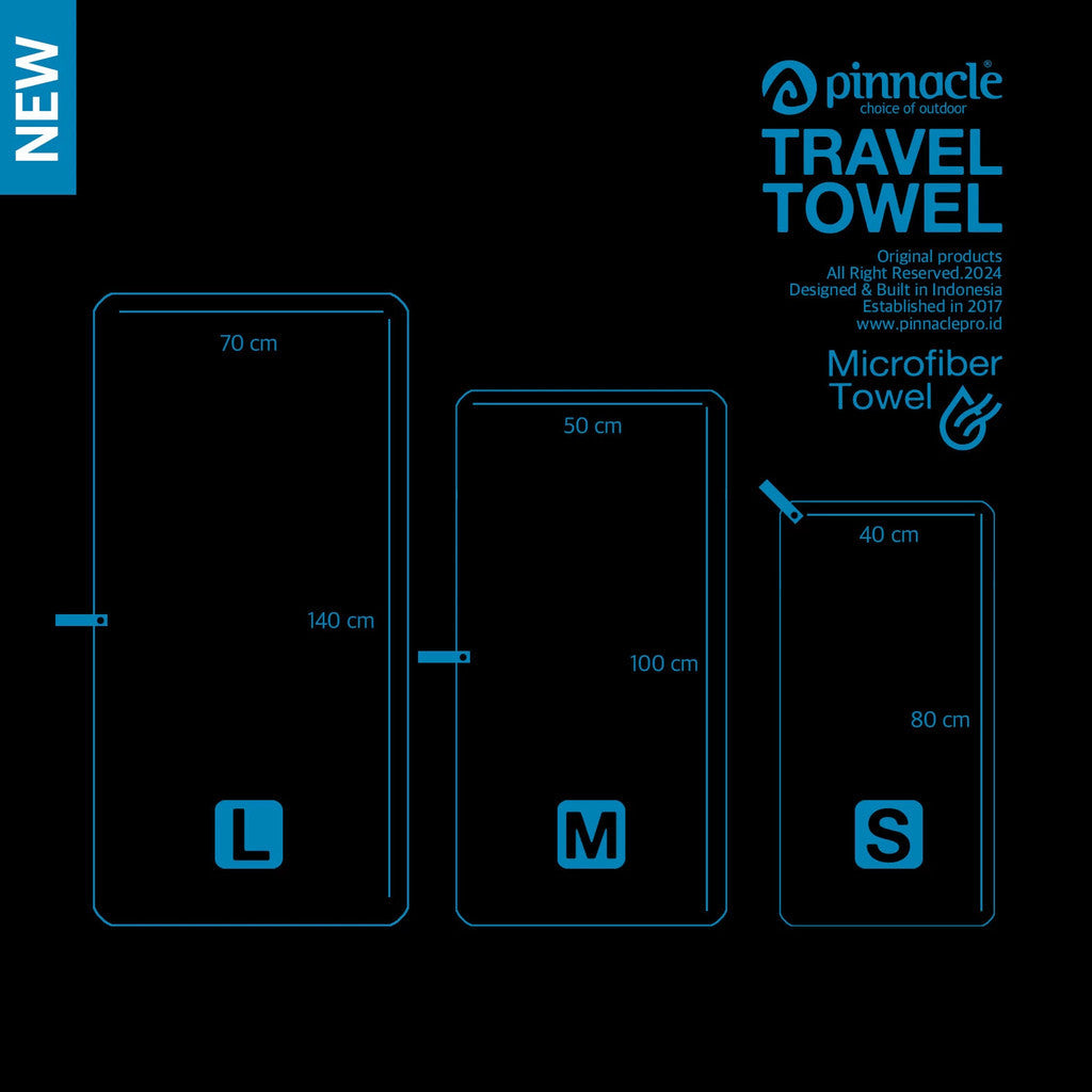 Handuk Packable Traveling - Pinnacle Travel Towel (Blue)