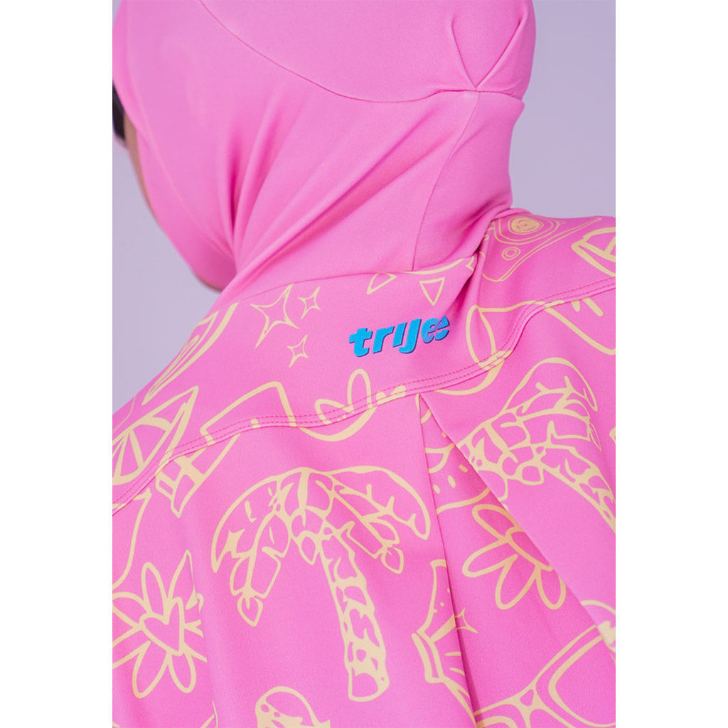 Hijab Outer Lari/Olahraga - Trijee Sun Sweat Activated (Pink)