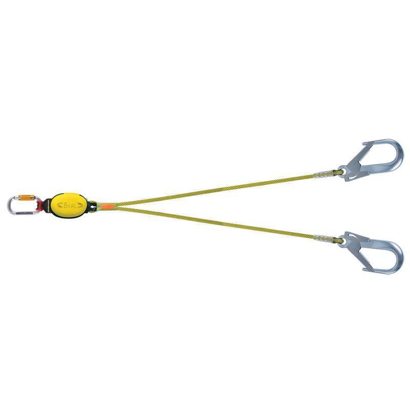 Climbing Safety/Fall Arrest Lanyard - Beal Dynapro Air V Hook 150cm Sand