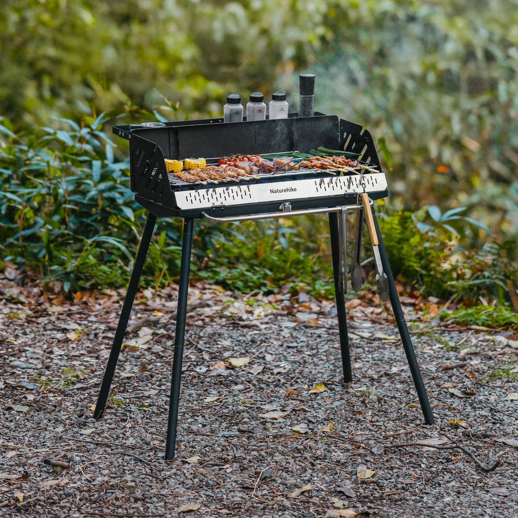 Kompor Arang Camping Portable Outdoor - Naturehike Moyan Vertical BBQ Grill with Storage Bag/ CNK2300015 / Black