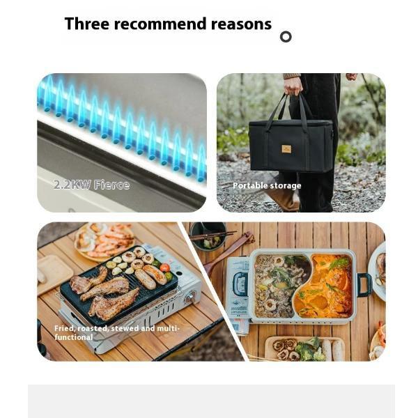 Kompor Portable Outdoor - Naturehike Bai Zhou Multifunctional Card Stove / BBQ Grill (Sand)