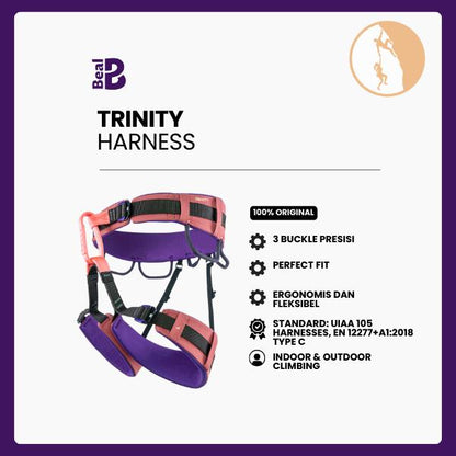 Harness Climbing/Panjat Tebing Unisex - Beal TRINITY (Pink)