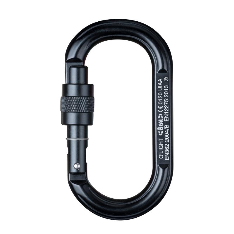Karabiner Panjat Tebing - Beal O'light (Screw) Black / Oval Aluminium Carabiner