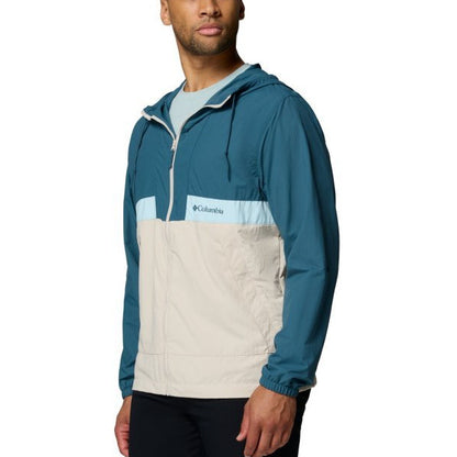 Jaket Oudoor Pria - Columbia Men's Spire Valley Hooded Windbreaker (Everblue, Dark Stone)