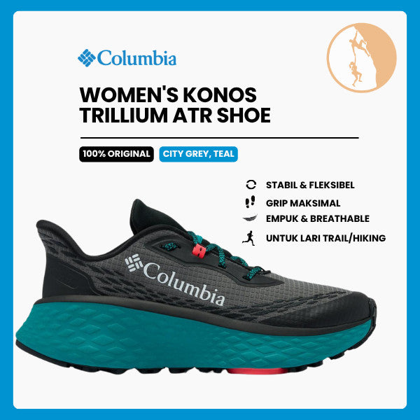 Sepatu Lari Wanita Trail Running - Columbia Women's Konos Trillium ATR™ Shoes (City Grey, Teal)