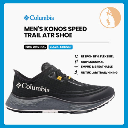 Sepatu Lari Pria Trail Running - Columbia Men's Konos Speed Trail ATR Shoe (Black, Stinger)