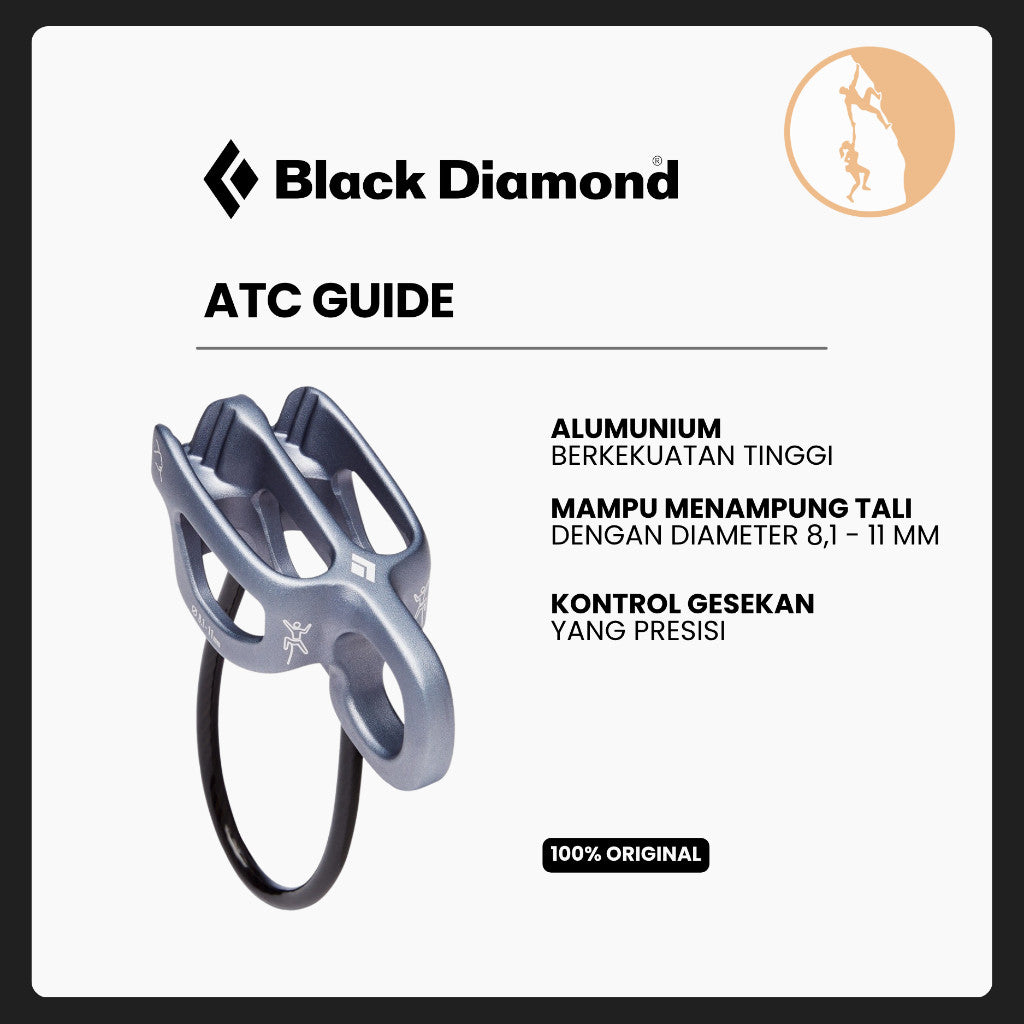 Black Diamond ATC Guide - Climbing Belay & Rappel Device - Anthracite