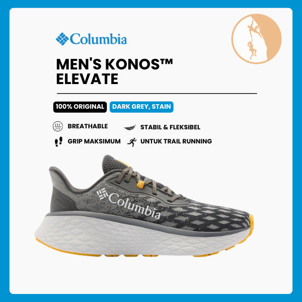 Sepatu Lari Trail Pria - Columbia Men's Konos Elevate Shoes (Dark Grey, Stain)