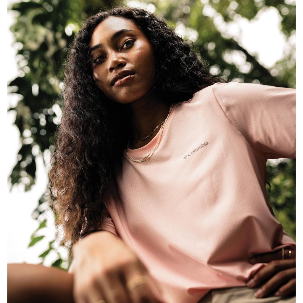 Columbia Women's Wild Springs Short Sleeve Shirt (Pink Sand)