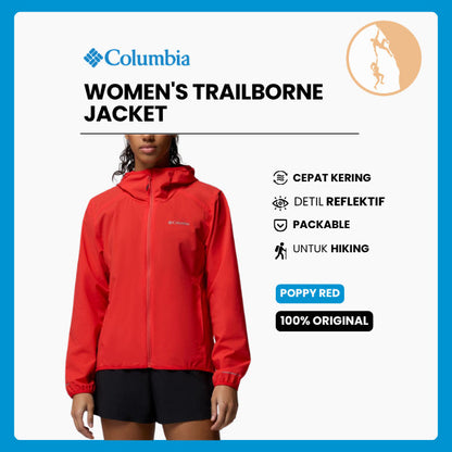 Jaket Gunung Outdoor Wanita - Columbia Women's Trailborne Jacket (Poppy Red)
