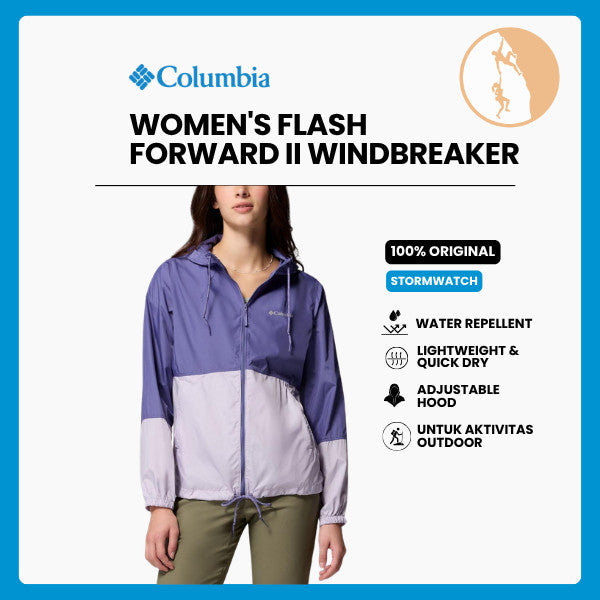 Jaket Outdoor Wanita - Women's Flash Forward II Windbreaker (Stormwatch, Lavender)