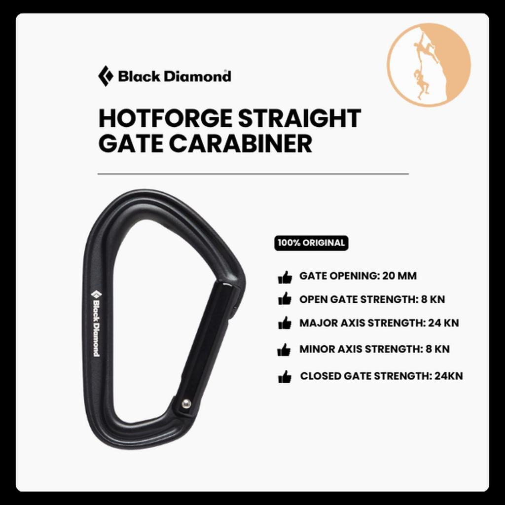 Karabiner Panjat Tebing - Black Diamond HotForge Straight Gate Carabiner