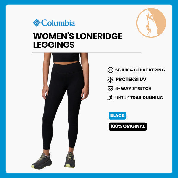 Legging Lari Olahraga Wanita - Columbia Women's Loneridge Leggings (Black)