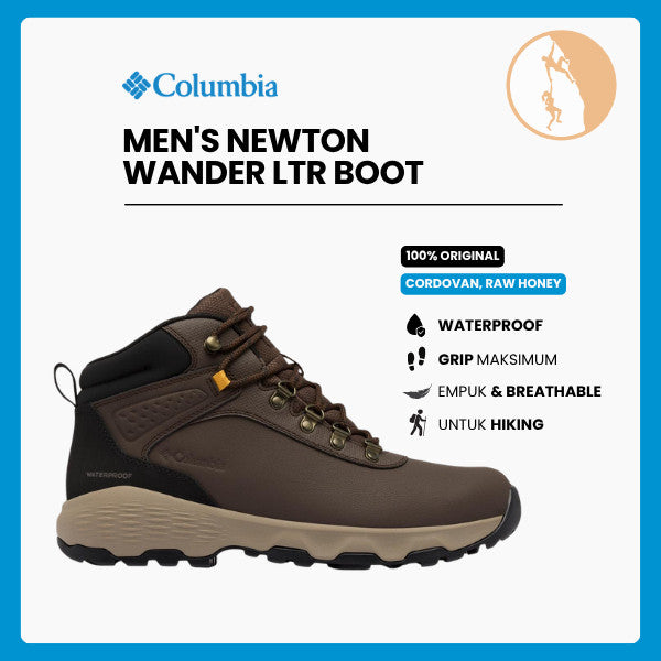 Sepatu Gunung/Hiking Pria - Columbia Men's Newton Wander LTR Boot (Cordovan, Raw Honey)