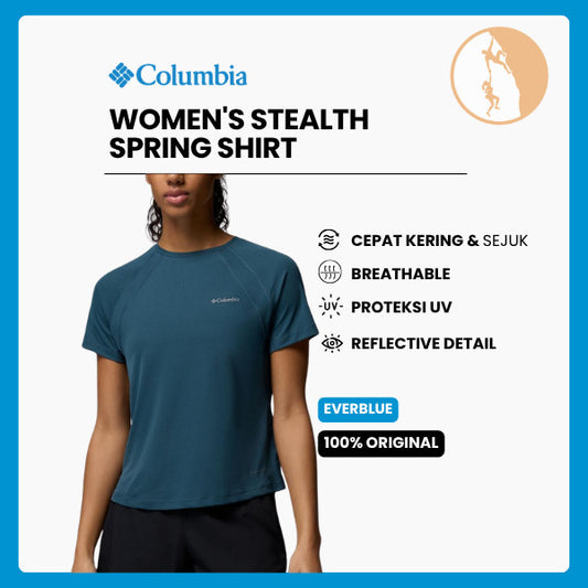 Kaos Olahraga Wanita - Columbia Women's Stealth Spring Short Sleeve Shirt (Everblue)