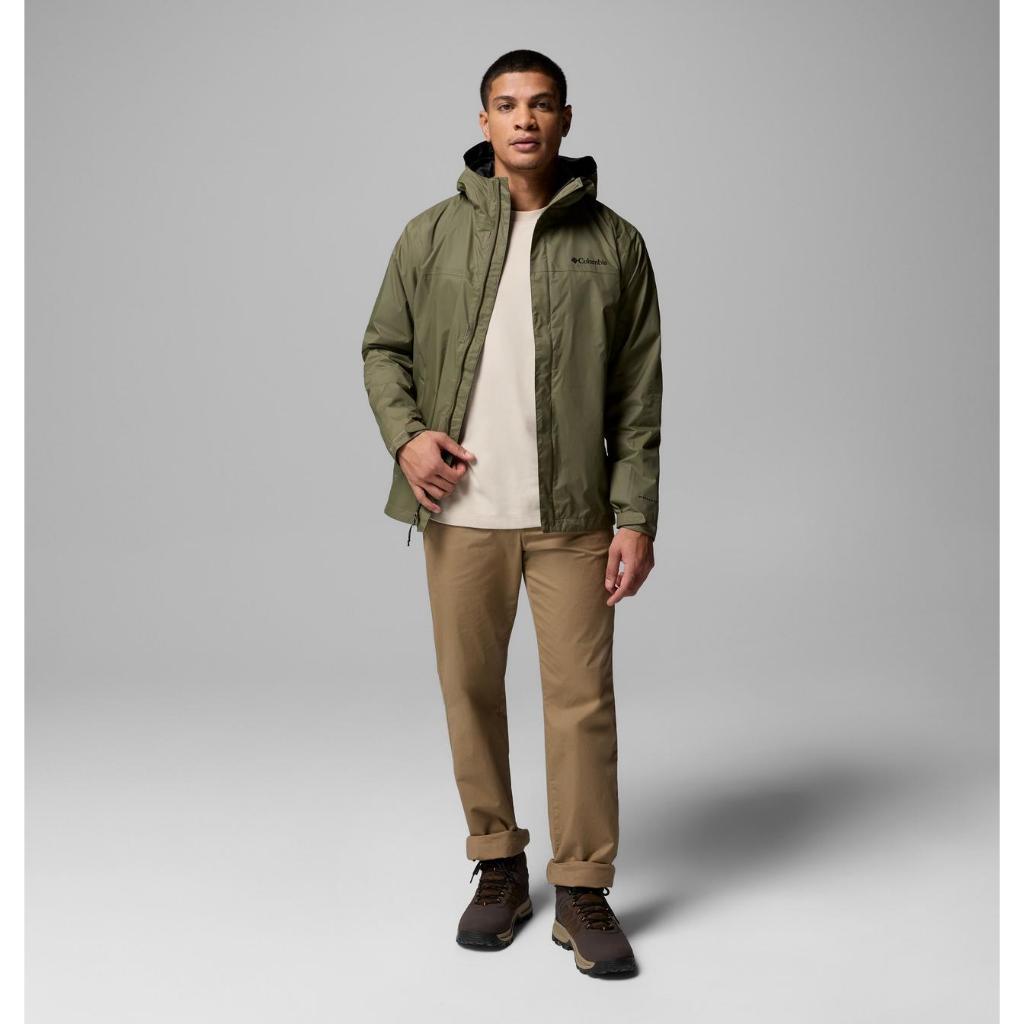 Jaket Gunung Pria Packable - Columbia Men’s Watertight II Jacket (Stone Green)