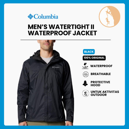 Jaket Gunung Pria Packable - Columbia Men’s Watertight II Jacket (Black)