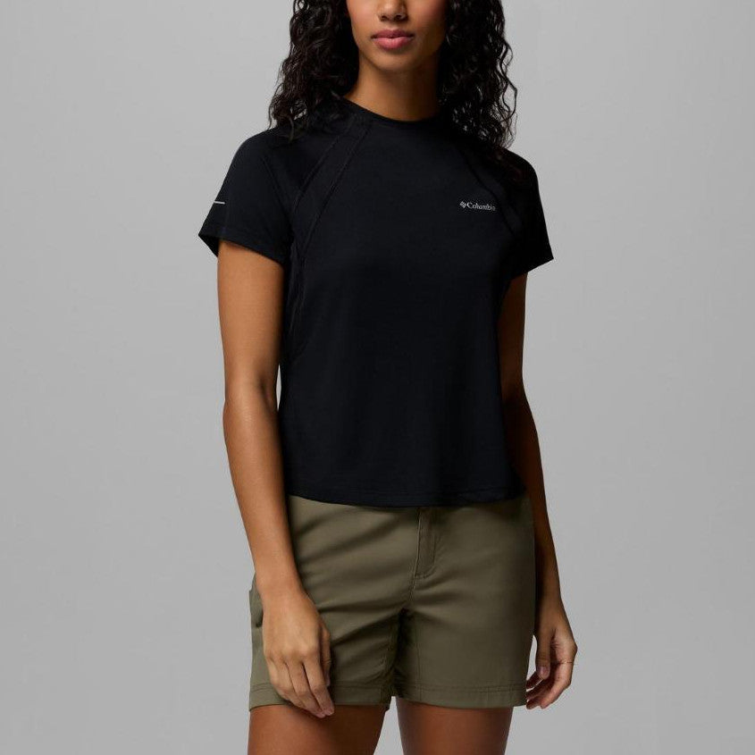 Kaos Olahraga Wanita - Columbia Women's Stealth Spring Short Sleeve Shirt (Black)