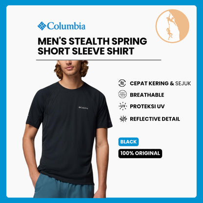 Kaos Olahraga Pria - Columbia Men's Stealth Spring Short Sleeve Shirt (Black)