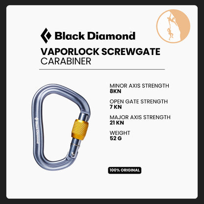 Black Diamond Vaporlock Screwgate Carabiner - Climbing Gear