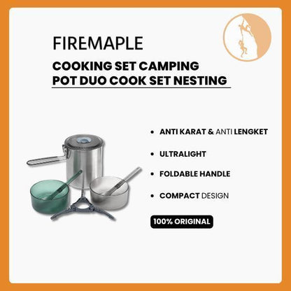 Cooking Set Camping Firemaple Antarcti Pot Duo Cook Set Nesting