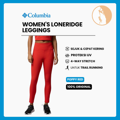 Legging Lari Olahraga Wanita - Columbia Women's Loneridge Leggings (Poppy Red)