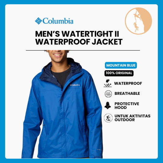 Jaket Gunung Pria Packable - Columbia Men’s Watertight II Jacket (Mountain Blue)
