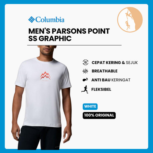 Kaos Outdoor Pria - Columbia Men's Parsons Point SS Graphic T-Shirt (White)