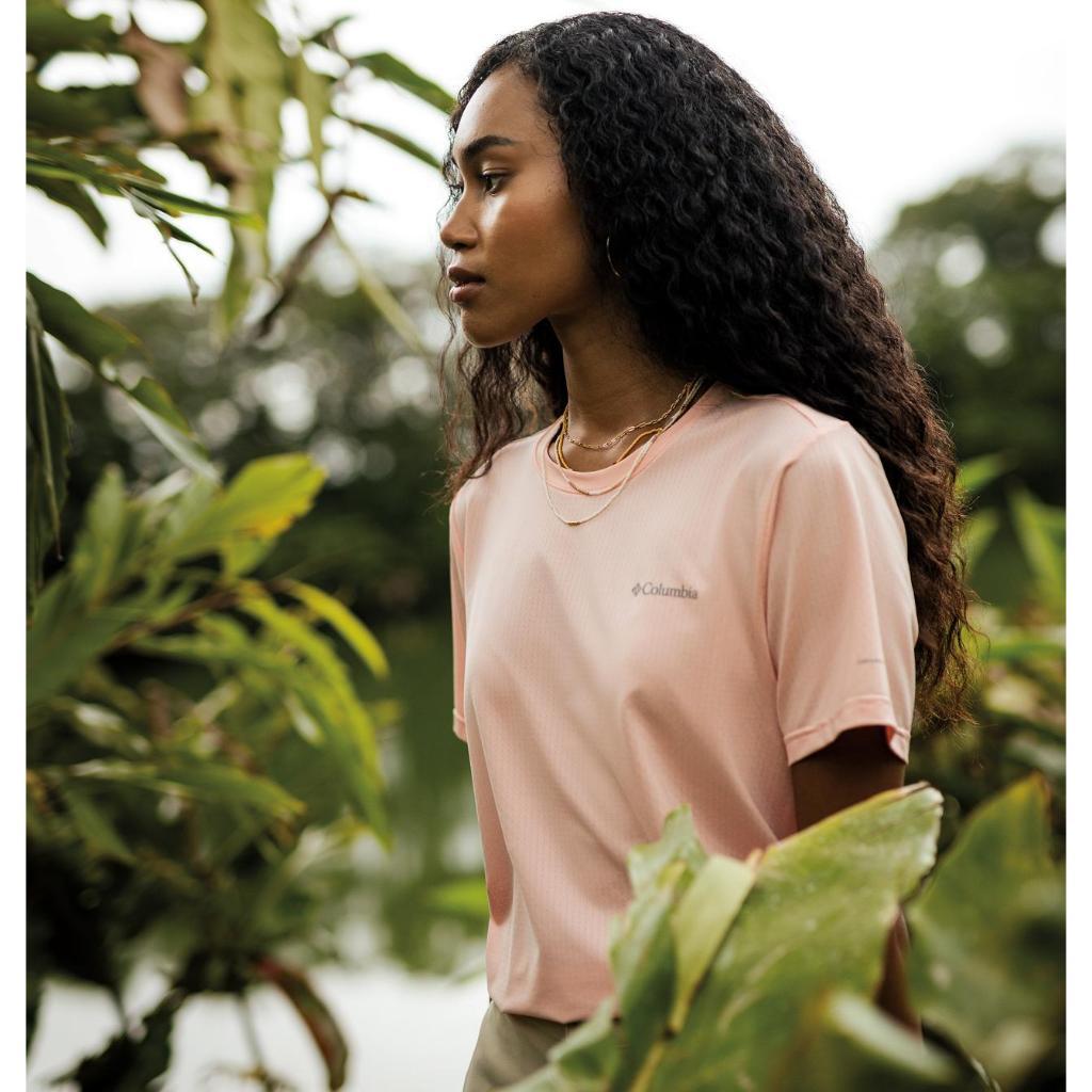 Columbia Women's Wild Springs Short Sleeve Shirt (Pink Sand)
