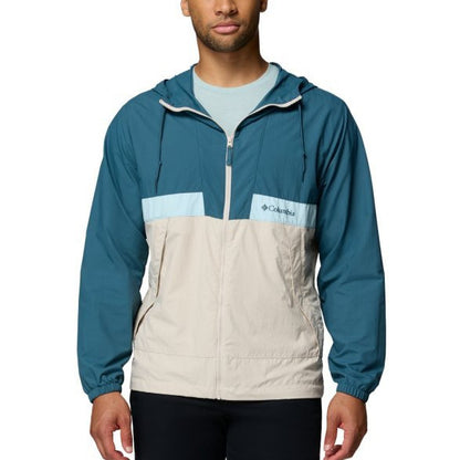 Jaket Oudoor Pria - Columbia Men's Spire Valley Hooded Windbreaker (Everblue, Dark Stone)