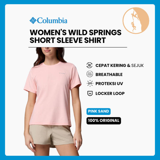 Columbia Women's Wild Springs Short Sleeve Shirt (Pink Sand)