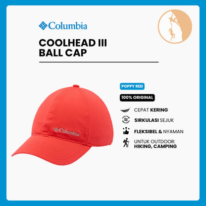 Topi Hiking Outdoor - Columbia Coolhead III Ball Cap (Poppy Red)