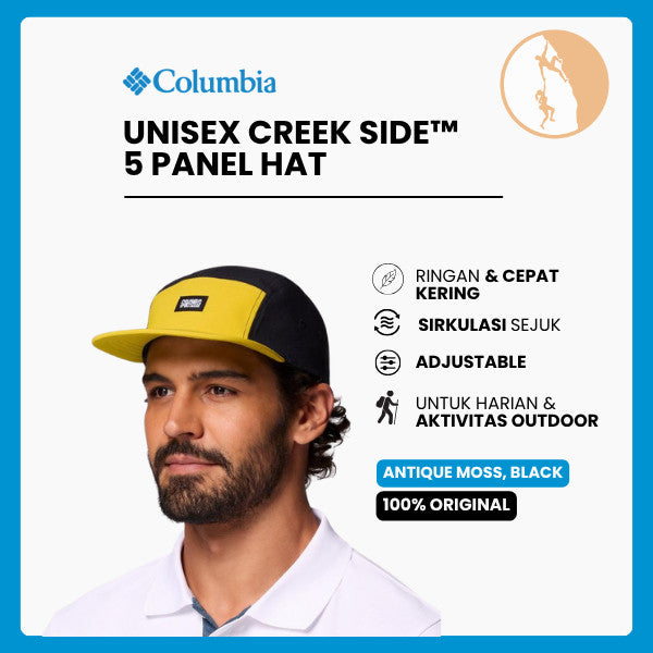 Topi Columbia Unisex Creek Side™ 5 Panel Hat (Antique Moss, Black)
