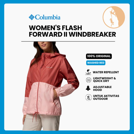 Jaket Outdoor Wanita - Women's Flash Forward II Windbreaker (Washed Red, Pink Sand)