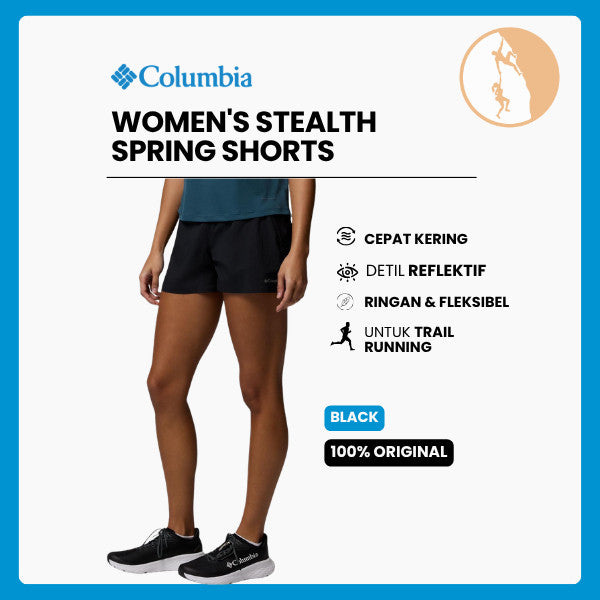 Celana Pendek Olahraga Lari - Columbia Women's Stealth Spring Shorts (Black)