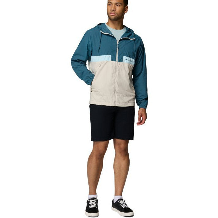Jaket Oudoor Pria - Columbia Men's Spire Valley Hooded Windbreaker (Everblue, Dark Stone)