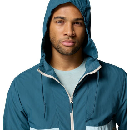 Jaket Oudoor Pria - Columbia Men's Spire Valley Hooded Windbreaker (Everblue, Dark Stone)