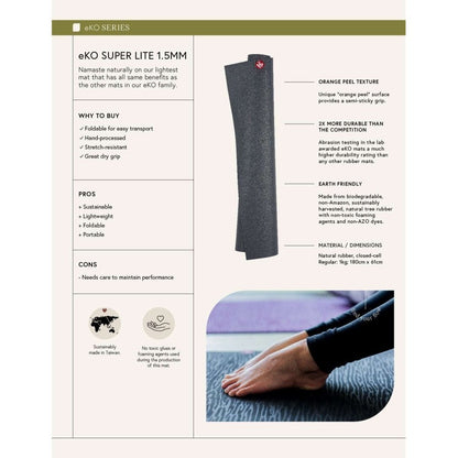 Manduka eKO Superlite Travel Yoga Mat 1.5mm - Matras Yoga Bisa Dilipat / Super Ringan