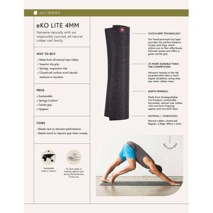 Manduka eKO Lite Yoga Mat 4mm - Matras Yoga Ringan Bahan Natural Rubber