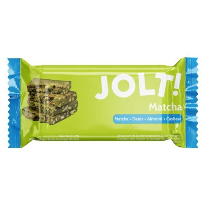 JOLT! Matcha Protein Bar 40gram - Snack Sehat/Cemilan Olahraga/Organic Meal