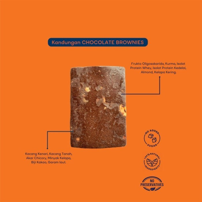 JOLT ! Chocolate Brownies Protein Bar 40gram - Snack Sehat/Cemilan Olahraga/Organic Meal