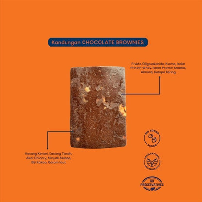 JOLT ! Chocolate Brownies Protein Bar 40gram - Snack Sehat/Cemilan Olahraga/Organic Meal