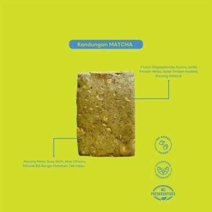 JOLT! Matcha Protein Bar 40gram - Snack Sehat/Cemilan Olahraga/Organic Meal