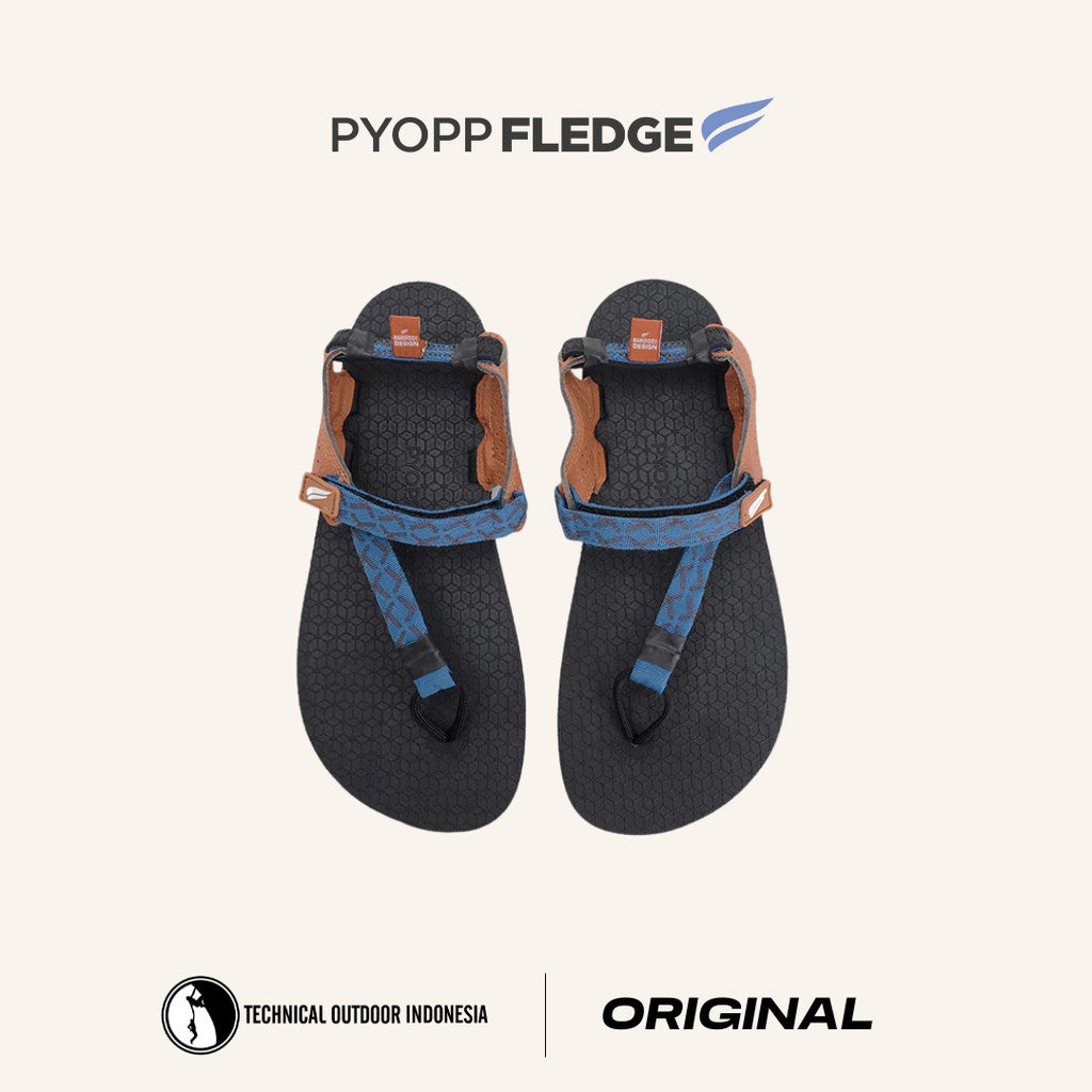Sandal Pyopp Fledge  - Tapak V1.5 Barefoot Flip Flops - Azure Blue Terracota