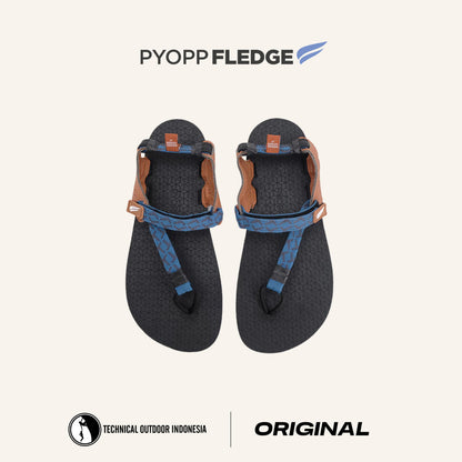 Sandal Pyopp Fledge  - Tapak V1.5 Barefoot Flip Flops - Azure Blue Terracota